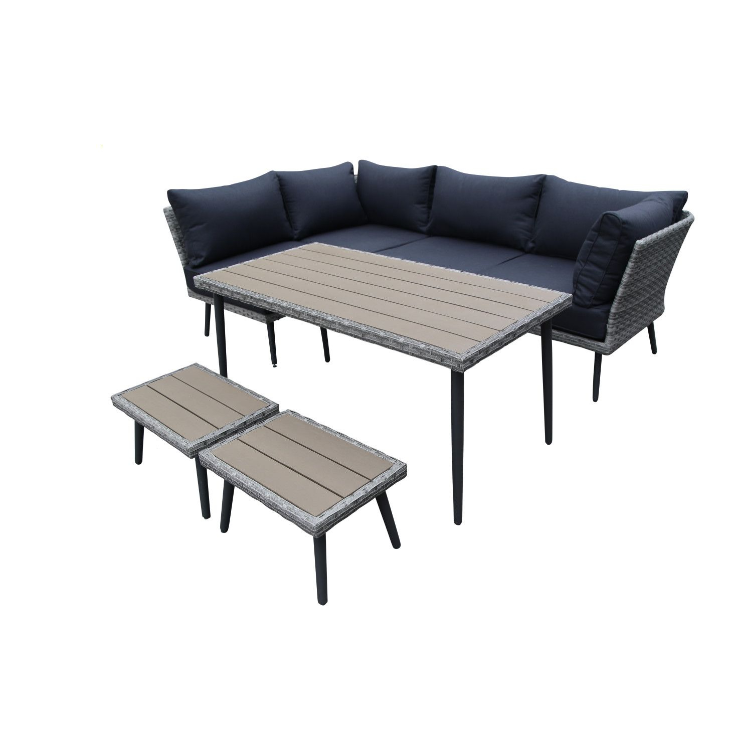 Terrace Leisure 7 Pce Makalali Wicker Dining Set Lowest pertaining to size 1460 X 1500