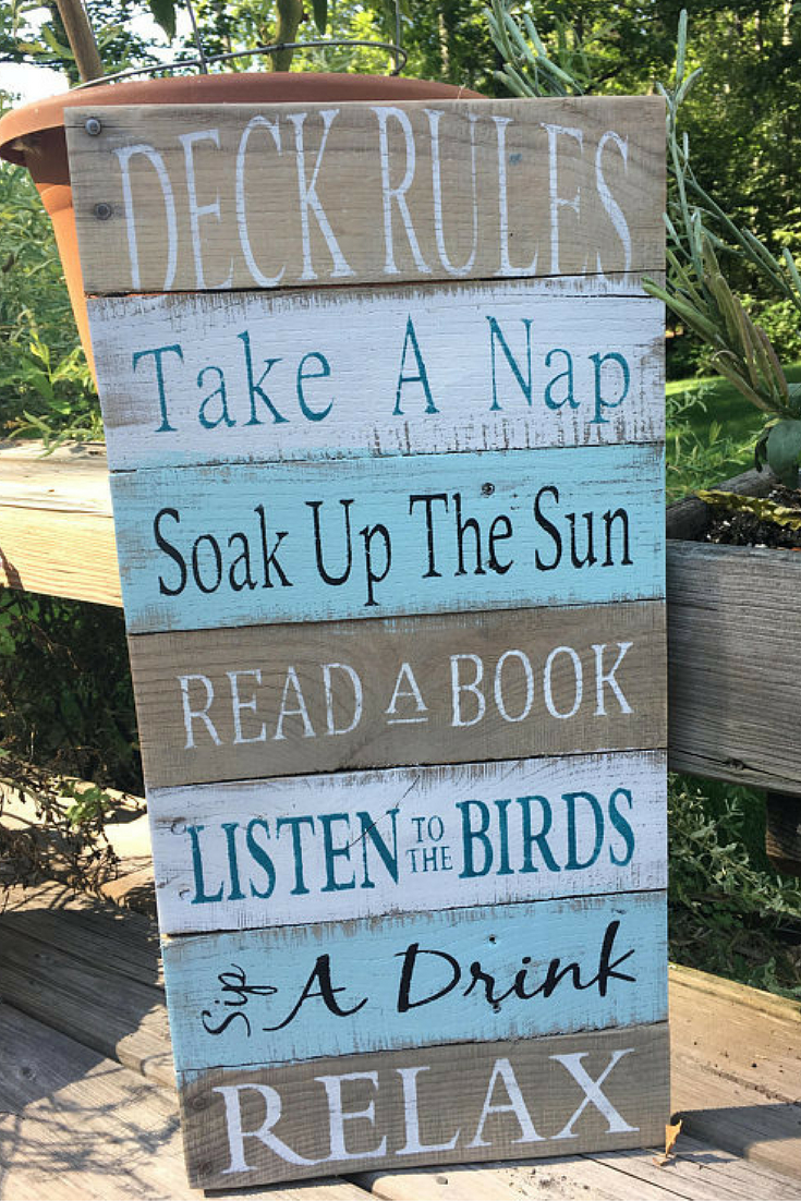 This Is The Perfect Sign For The Back Deck Made From throughout dimensions 735 X 1102