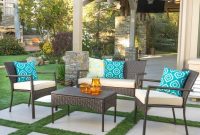 Top Ouality Outdoor 4 Piece Wicker Chat Set With Cushions with regard to measurements 1000 X 1000