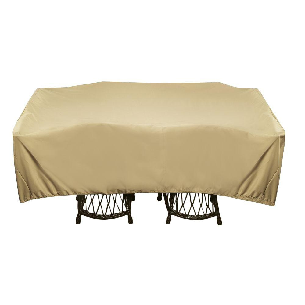 Two Dogs Designs 96 In Khaki Square Patio Table Set Cover with regard to proportions 1000 X 1000