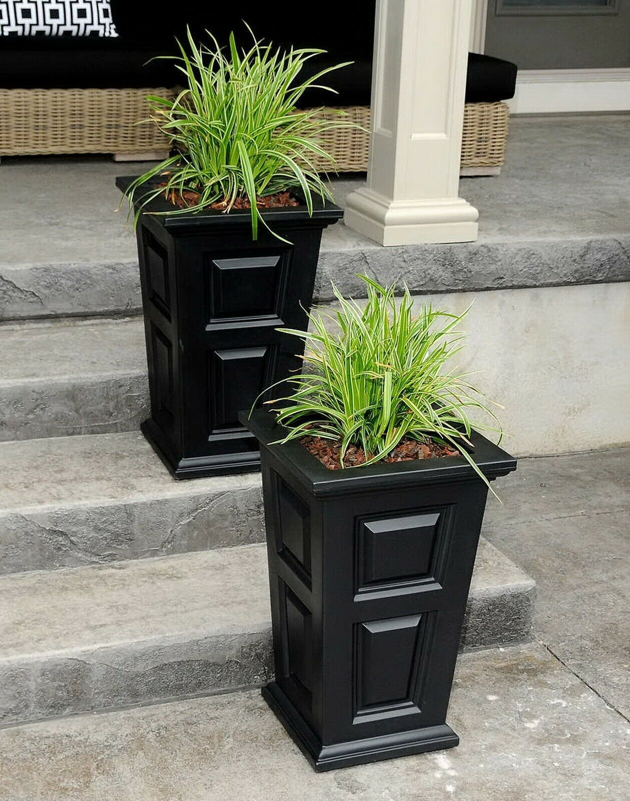 Two Large 24 Tall Flower Pot Planter Box Patio Deck Garden Porch Yard 2 Pack within dimensions 1259 X 1600