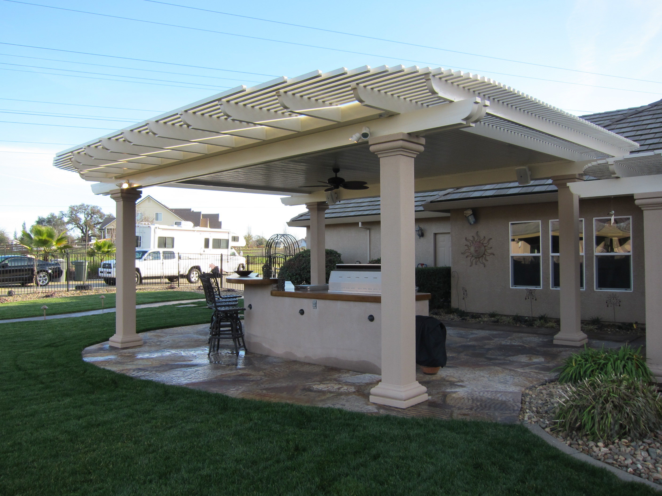 Two Tone Aluminum Patio Covered Covers Las Vegas Beautiful in proportions 2816 X 2112