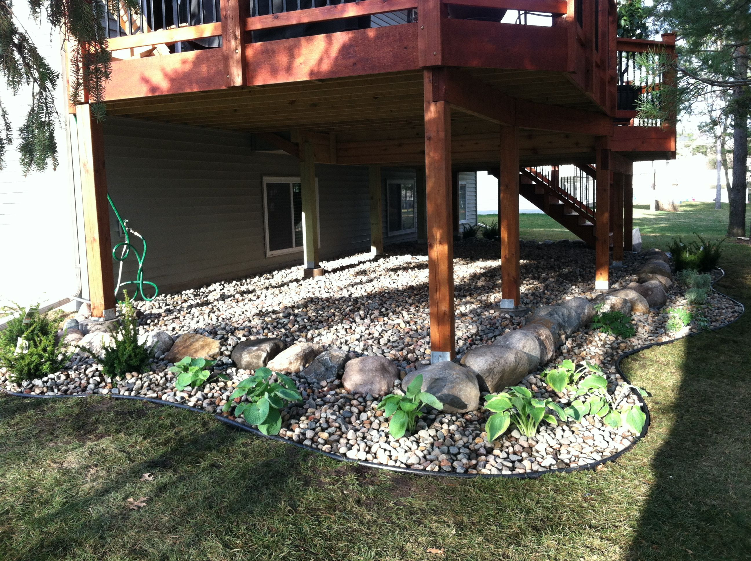 Under Deck Landscaping Great Idea Under Deck Landscaping with regard to proportions 2592 X 1936