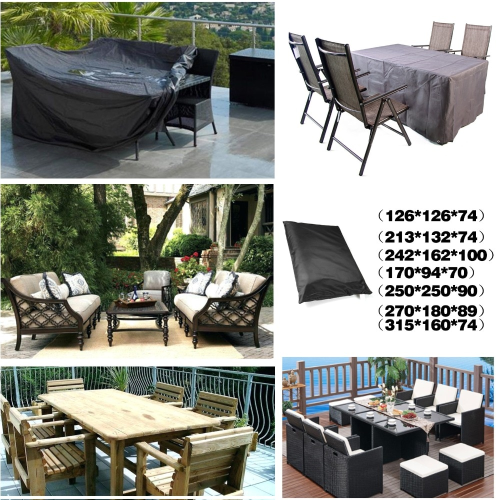 Us 1502 5 Offblack Square Waterproof Outdoor Patio Garden Furniture Covers Rain Snow Chair Covers For Sofa Table Chair Dust Proof Cover In with size 1000 X 1000