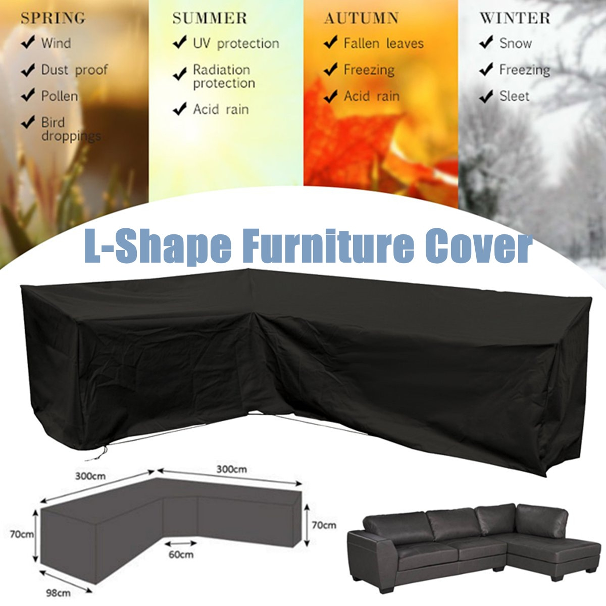 Us 2766 45 Offpolyester L Shape Corner Outdoor Sofa Cover 3mx3m Patio Garden Furniture Cover All Purpose Dustproof Covers Waterproof In within proportions 1200 X 1200
