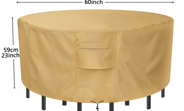 Us 3279 20 Offranton Sunkorto Patio Table Cover Waterproof Wear Resistant Patio Furniture Chair Covers 60 Inch Diameter Light Brown In Tablecloths in size 1500 X 1500