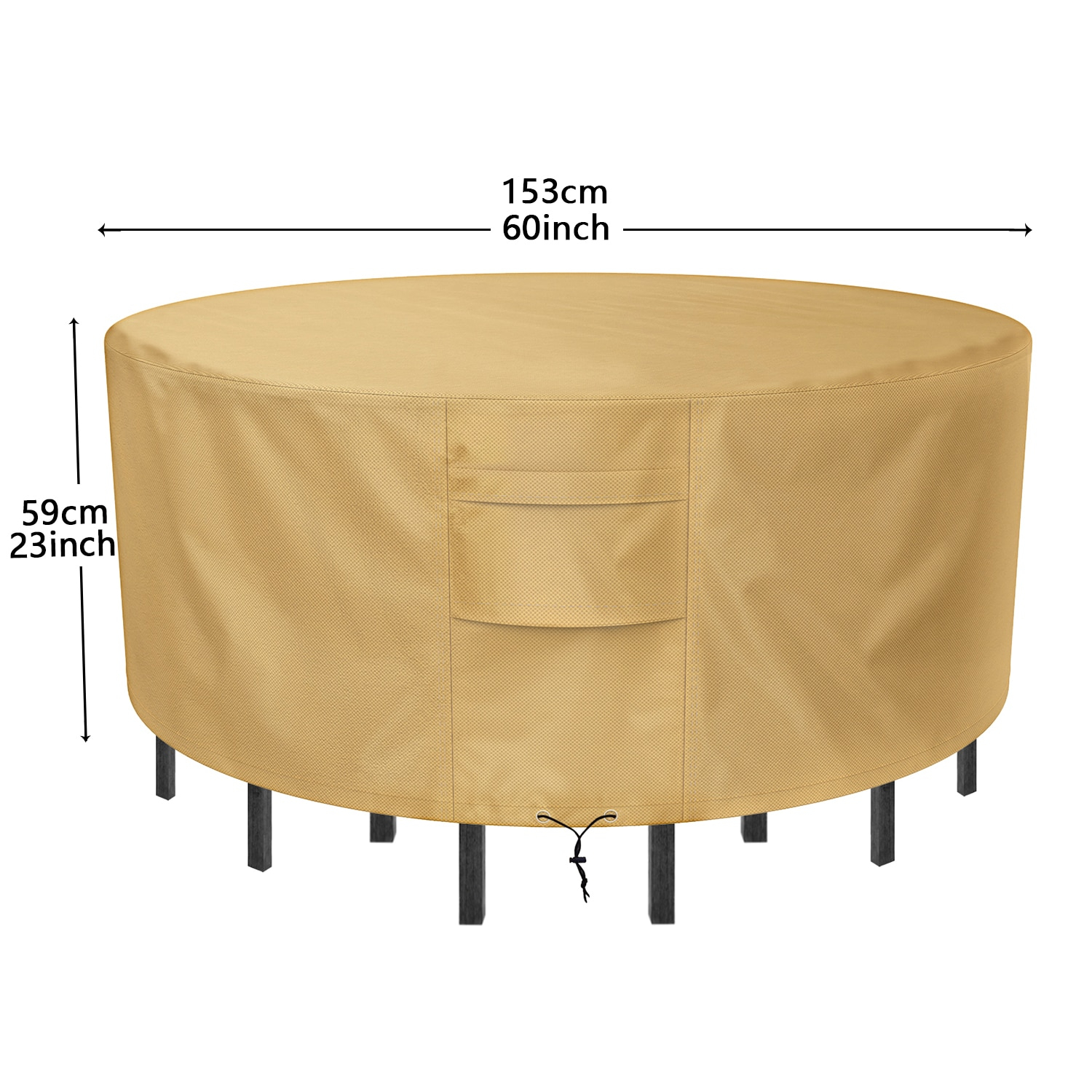 Us 3279 20 Offranton Sunkorto Patio Table Cover Waterproof Wear Resistant Patio Furniture Chair Covers 60 Inch Diameter Light Brown In Tablecloths in size 1500 X 1500