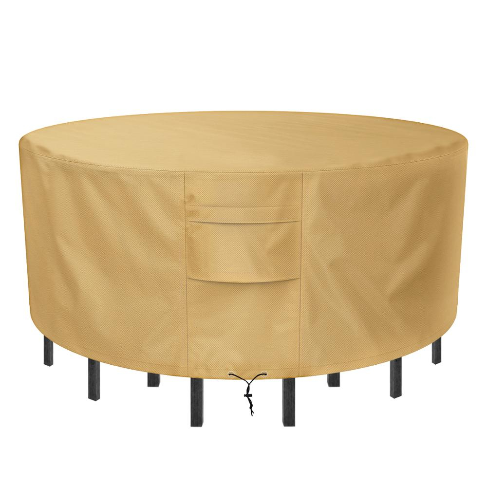 Us 3279 20 Offranton Sunkorto Patio Table Cover Waterproof Wear Resistant Patio Furniture Chair Covers 60 Inch Diameter Light Brown In Tablecloths pertaining to measurements 1000 X 1000