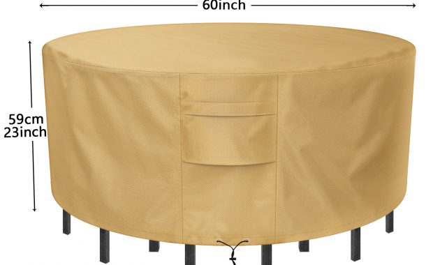 Us 3279 20 Offranton Sunkorto Patio Table Cover Waterproof Wear Resistant Patio Furniture Chair Covers 60 Inch Diameter Light Brown In Tablecloths throughout dimensions 1500 X 1500