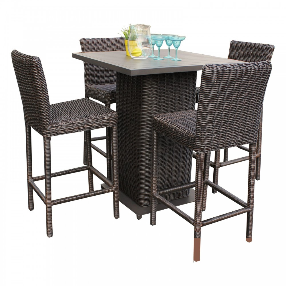 Venice Pub Table Set With Barstools 5 Piece Outdoor Wicker with regard to proportions 1000 X 1000