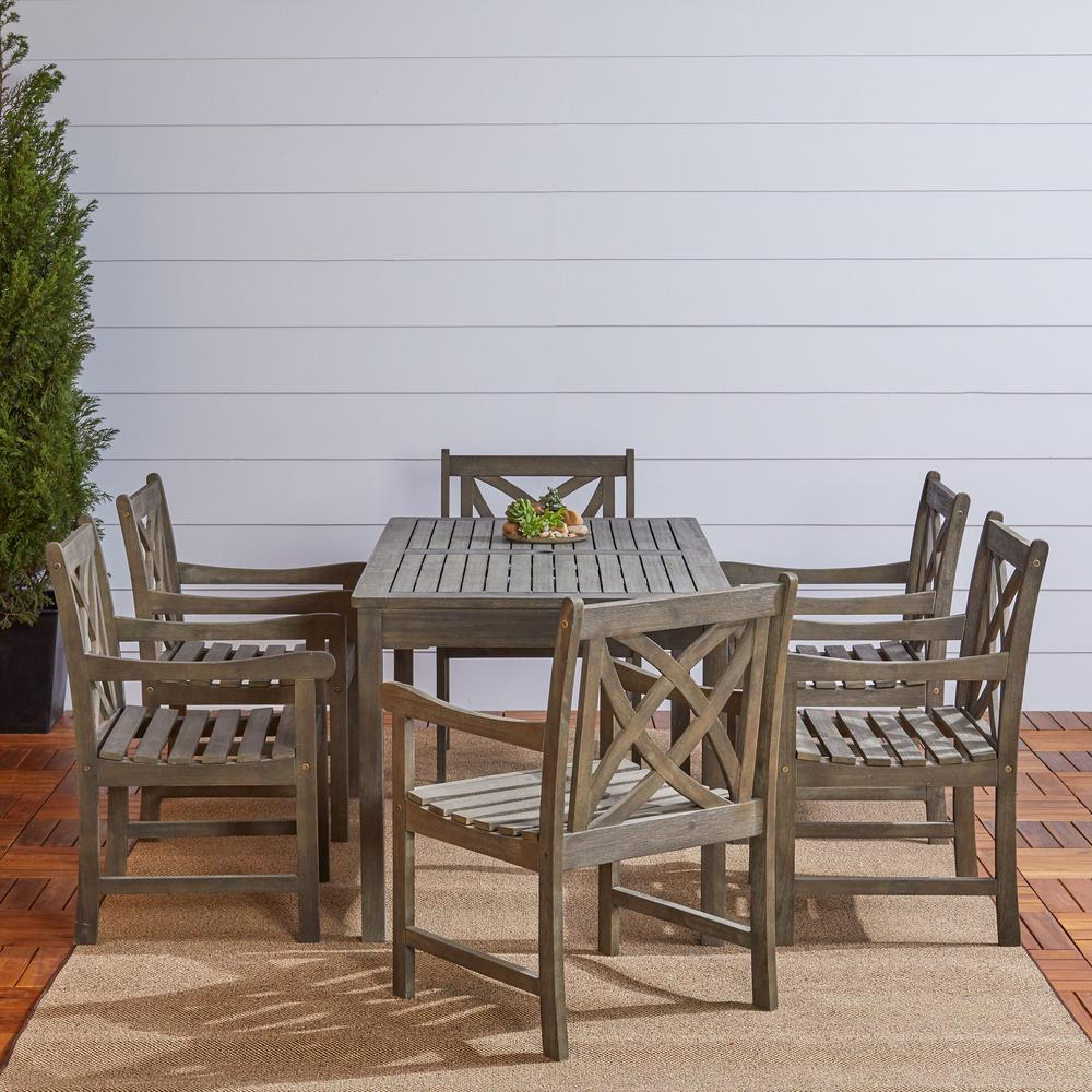 Vifah Renaissance 7 Piece Rectangle Patio Dining Set intended for proportions 1000 X 1000