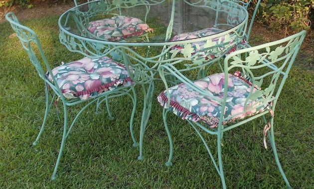 Vintage Wrought Iron Patio Set Dogwood Blossoms Branches throughout dimensions 1000 X 869