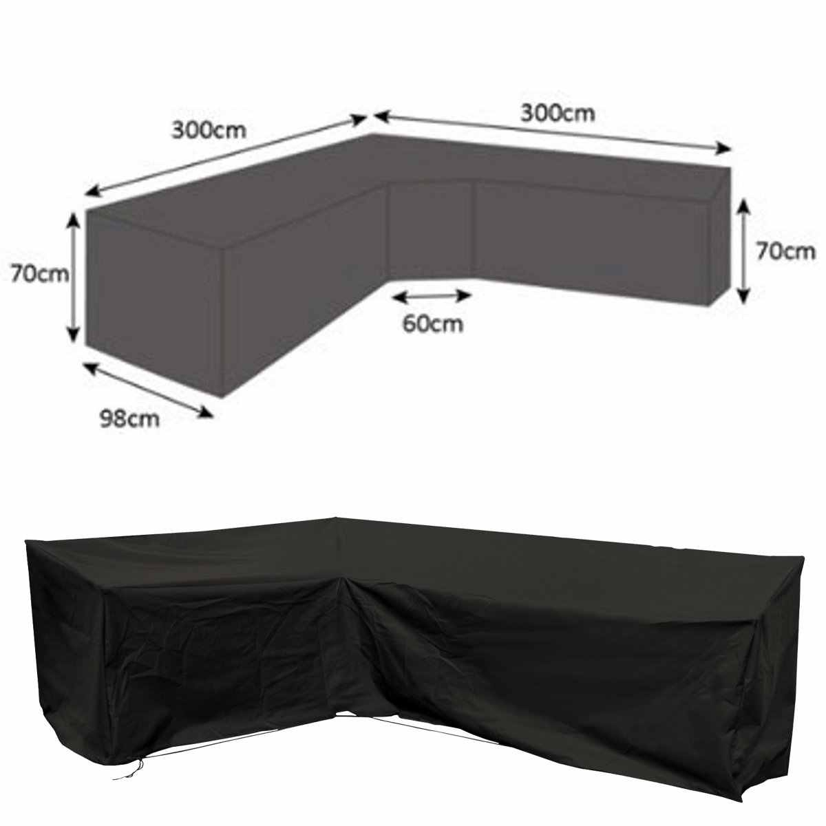 Waterproof L Shape Corner Outdoor Sofa Cover 3mx3m Rattan Patio Garden Furniture Protective Cover All Purpose Dust Covers for dimensions 1200 X 1200