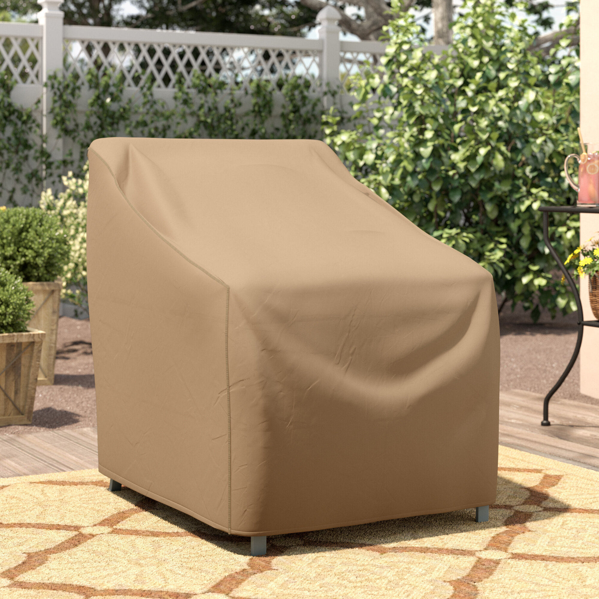 Wayfair Basics Patio Chair Cover With Tie Fastener In 36 H X 32 W X 37 D inside sizing 2000 X 2000