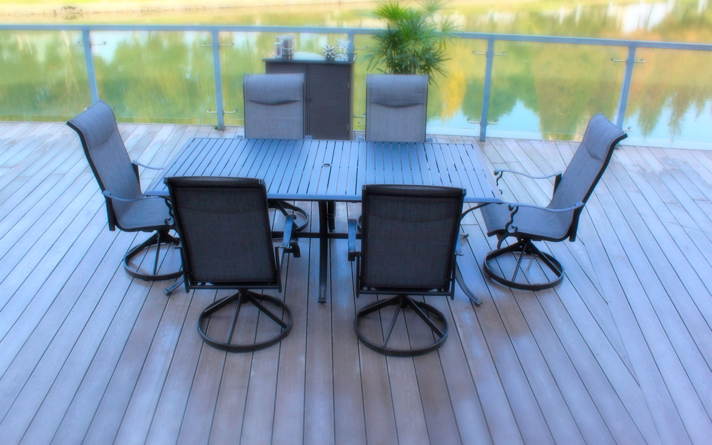 Westin 7pc Aluminum Patio Dining Set With Slat Top Swivel regarding size 2304 X 1441