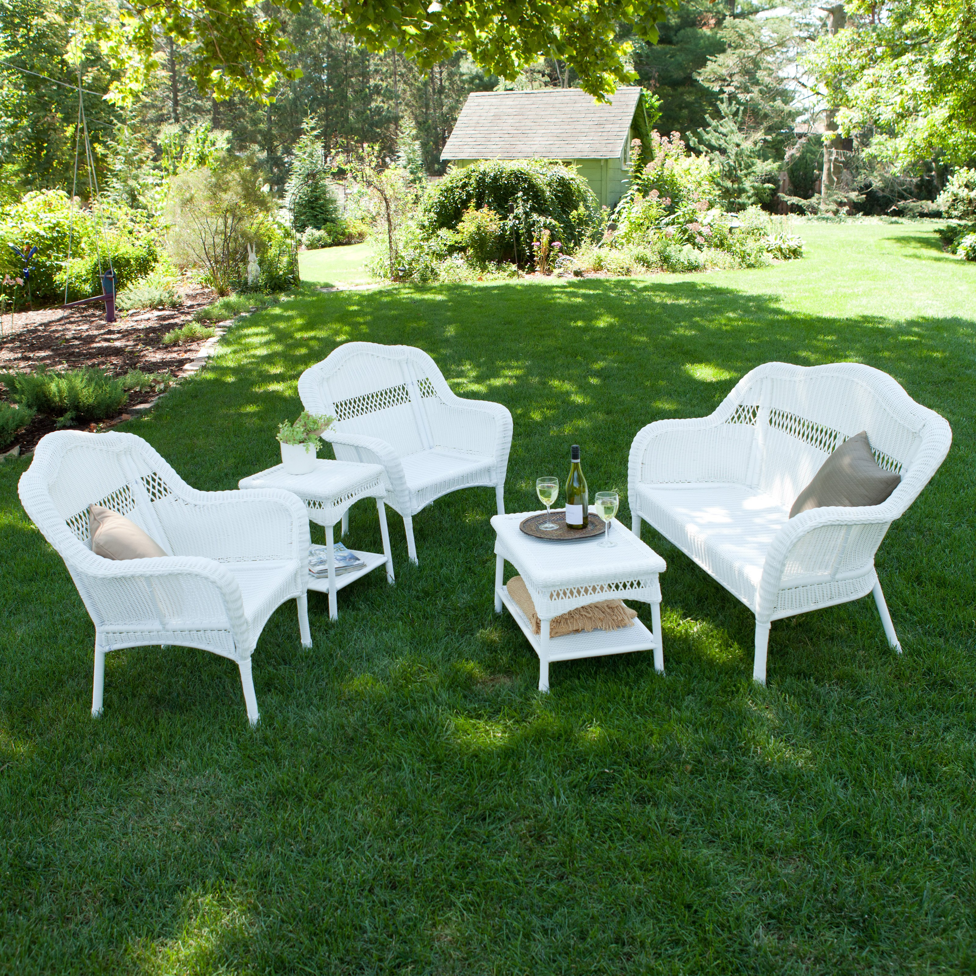 White Resin Wicker Patio Furniture Ideas Outdoor intended for measurements 3200 X 3200