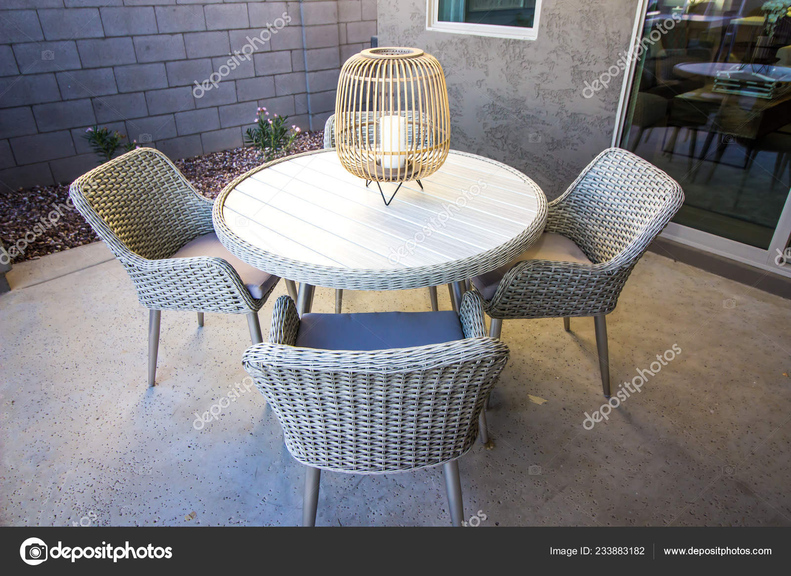Wicker Patio Table Chairs Stock Photo Weezybob5 233883182 inside sizing 1600 X 1167