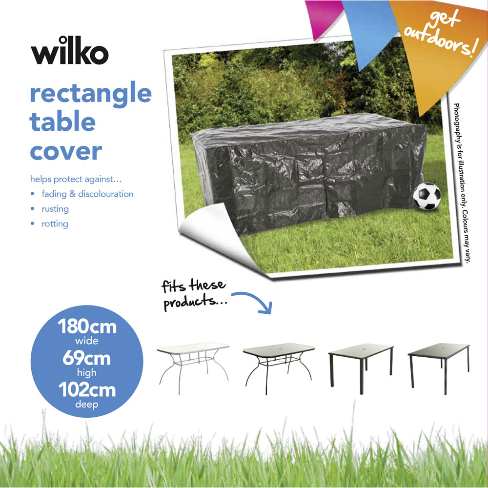 Wilko Rectangle Table Cover Polyethylene with dimensions 1000 X 1000