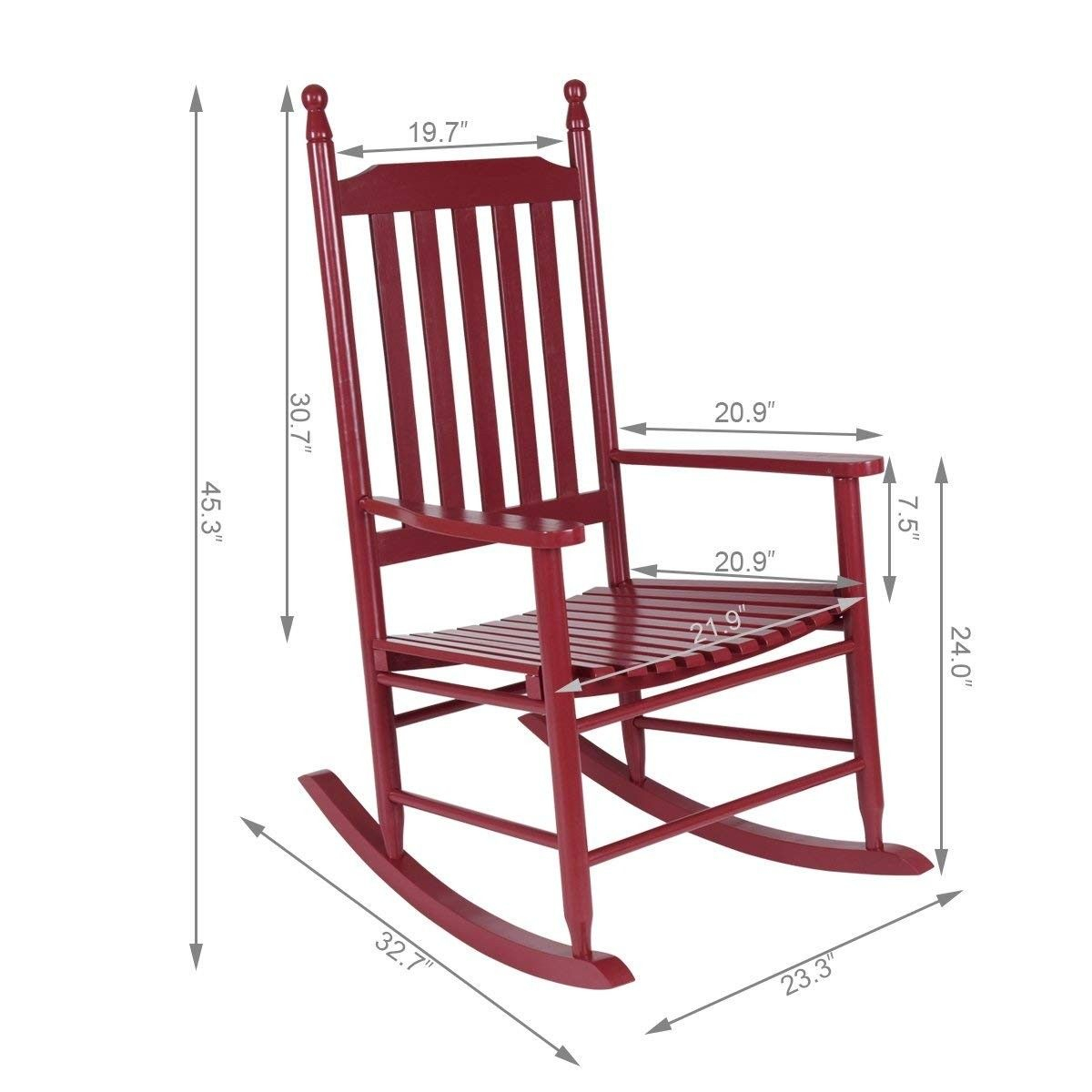 Wooden Balcony Deck Garden Porch Armchair Rocking Chair regarding size 1200 X 1200