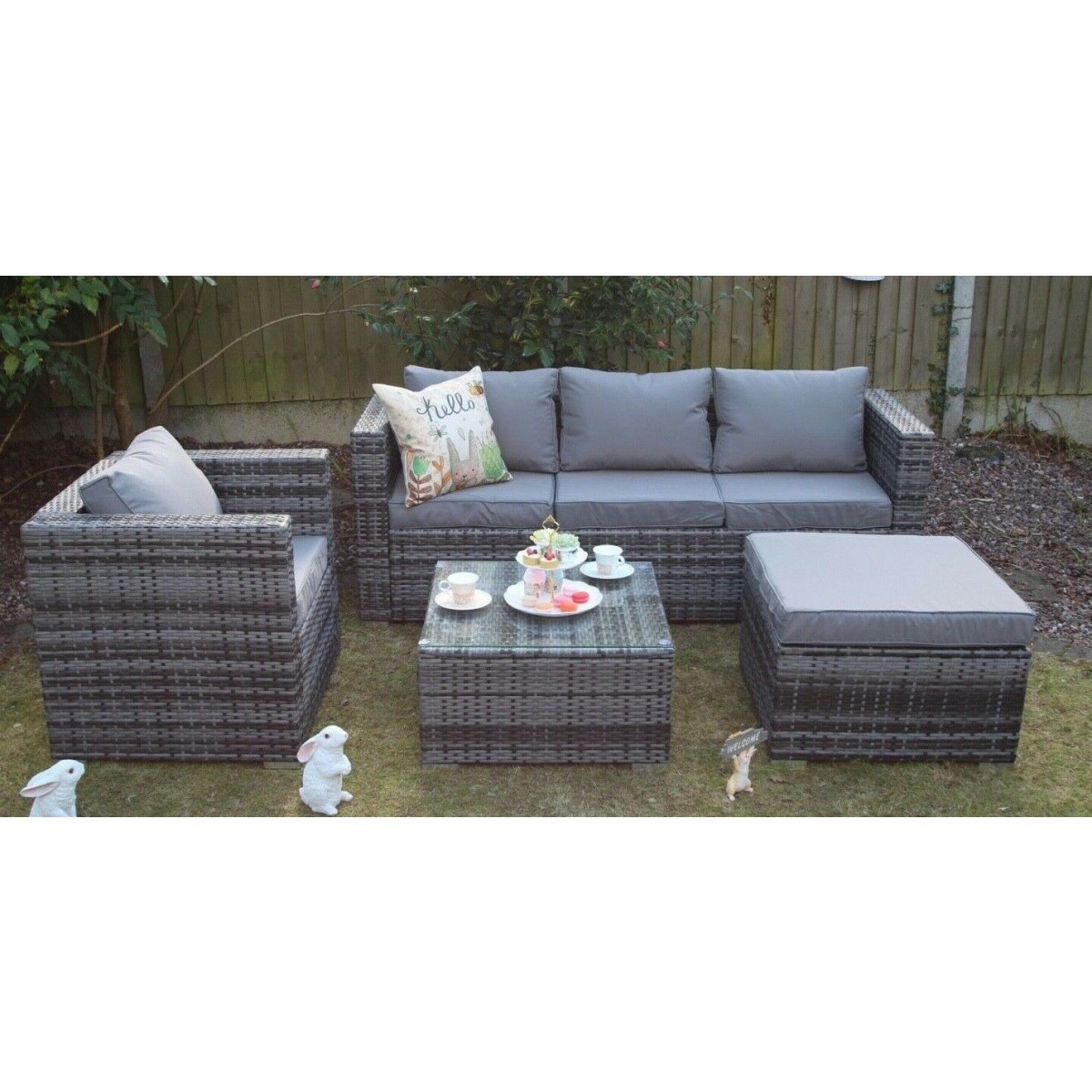 Yakoe 5 Seat Grey Rattan Sofa Set pertaining to measurements 1200 X 1200