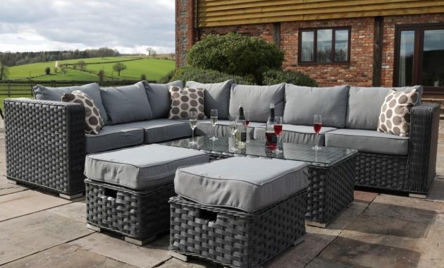 Yakoe Garden Modular 8 Seater Grey Rattan Corner Sofa Set for measurements 1200 X 1200