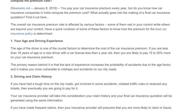 10 Factors That Determine Your Car Insurance Premium with regard to measurements 1058 X 1497