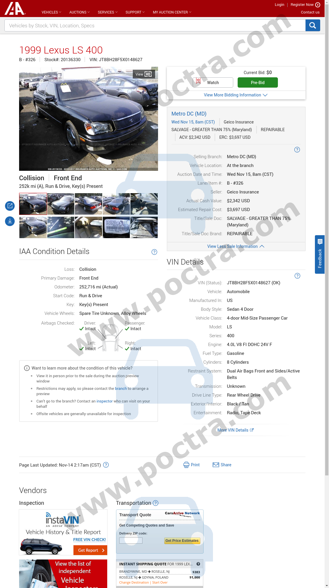 1999 Lexus Ls 400 Jt8bh28f5x0148627 Photos Poctra pertaining to proportions 1120 X 2000