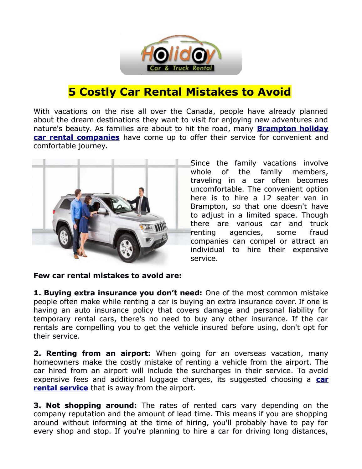 5 Costly Car Rental Mistakes To Avoid Holiday Car Rentals inside measurements 1156 X 1496