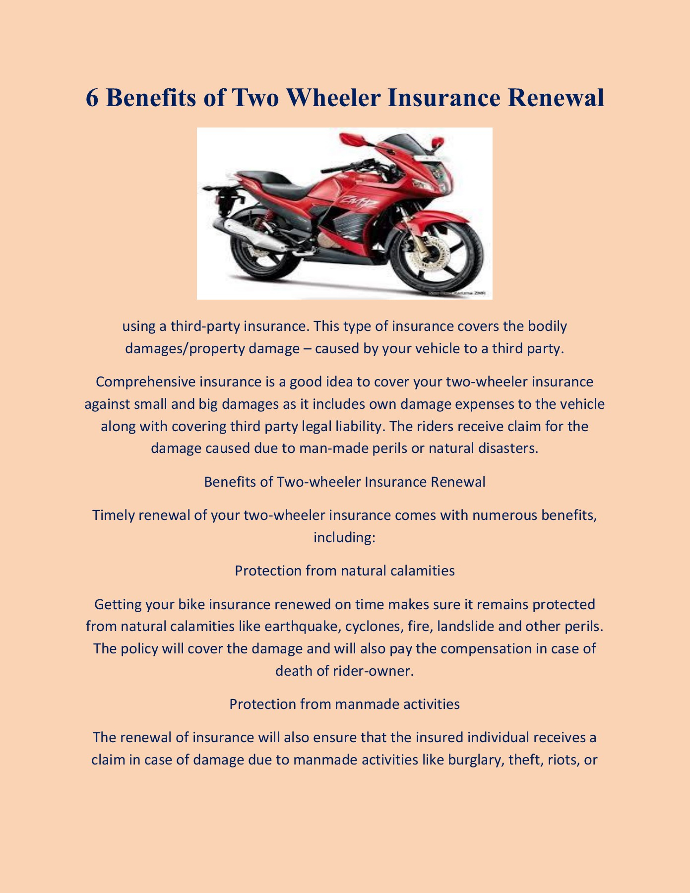 6 Benefits Of Two Wheeler Insurance Renewal within dimensions 1391 X 1800