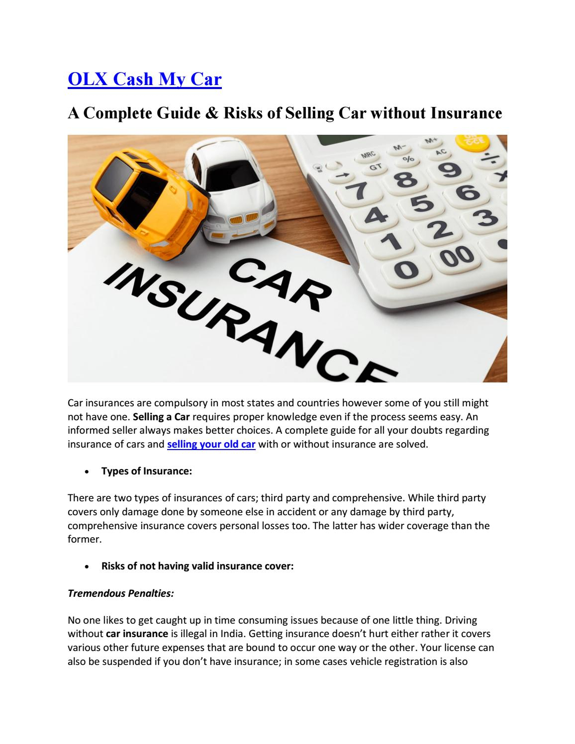 A Complete Guide Risks Of Selling Car Without Insurance throughout size 1156 X 1496