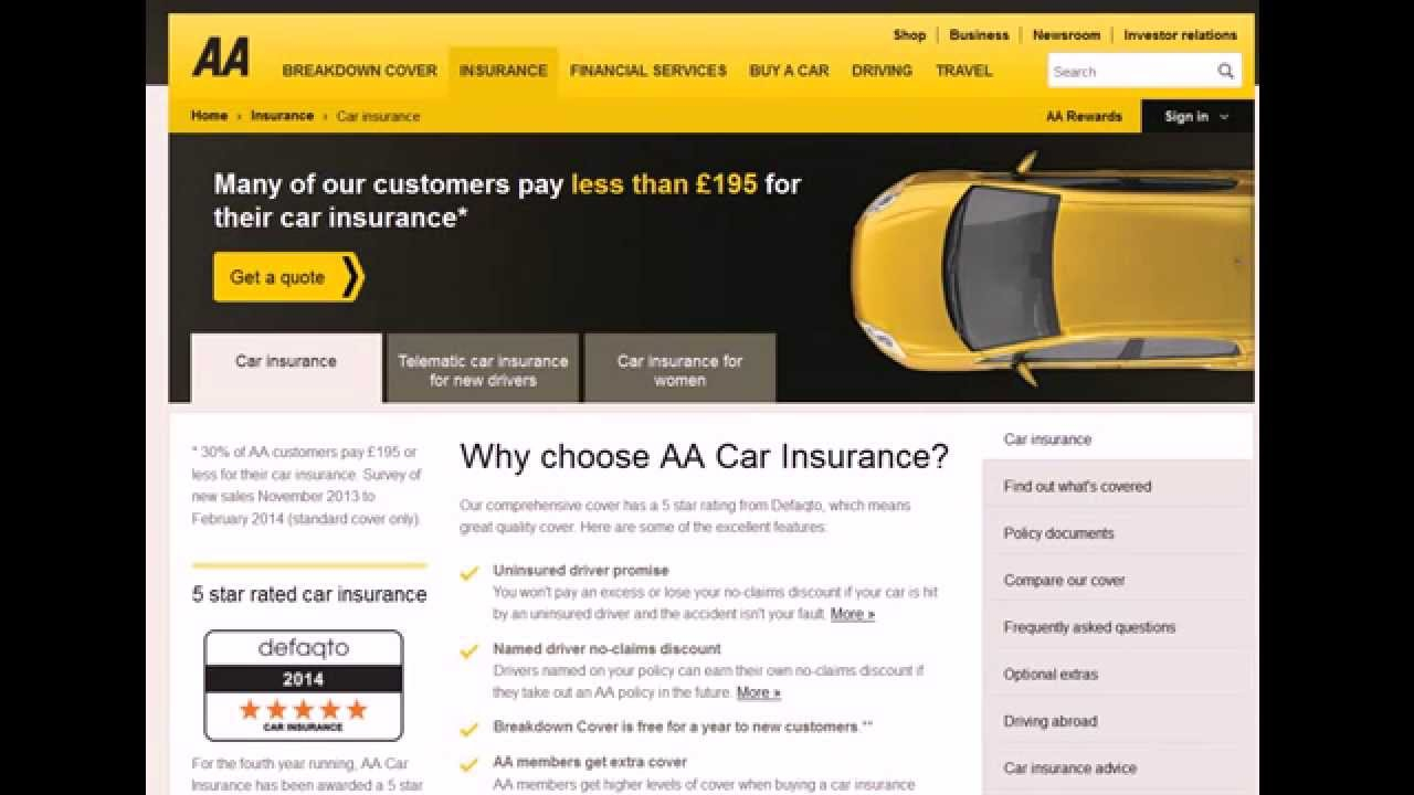 Aa Car Insurance 0843 850 2002 Contact Phone Number within size 1280 X 720