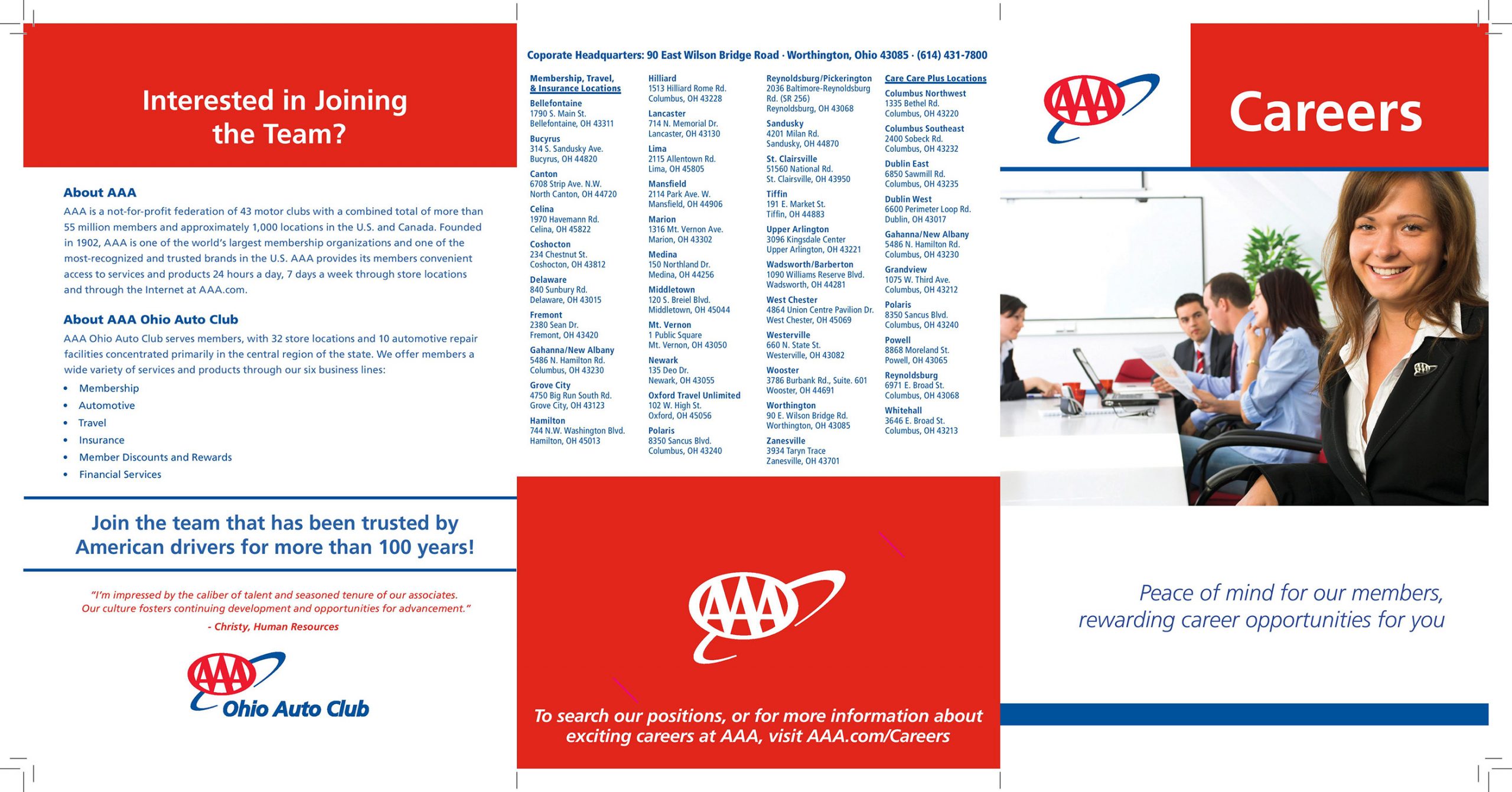 Aaa Careers Brochure 2016 On Behance pertaining to sizing 2800 X 1467