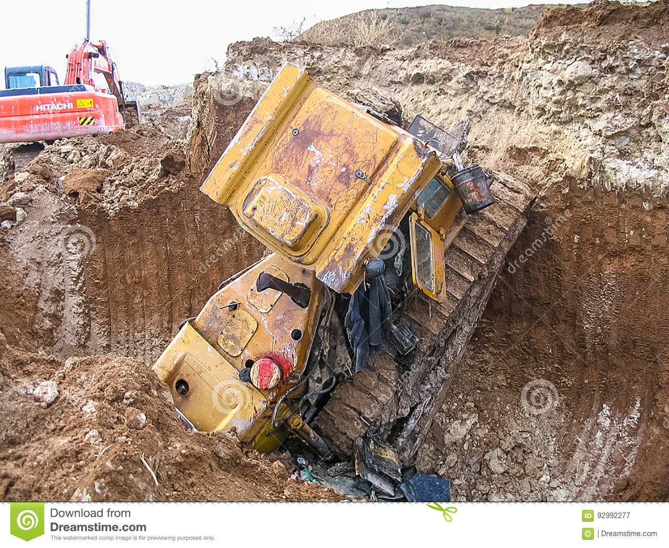 Accident With A Bulldozer Editorial Photography Image Of intended for dimensions 1300 X 1065