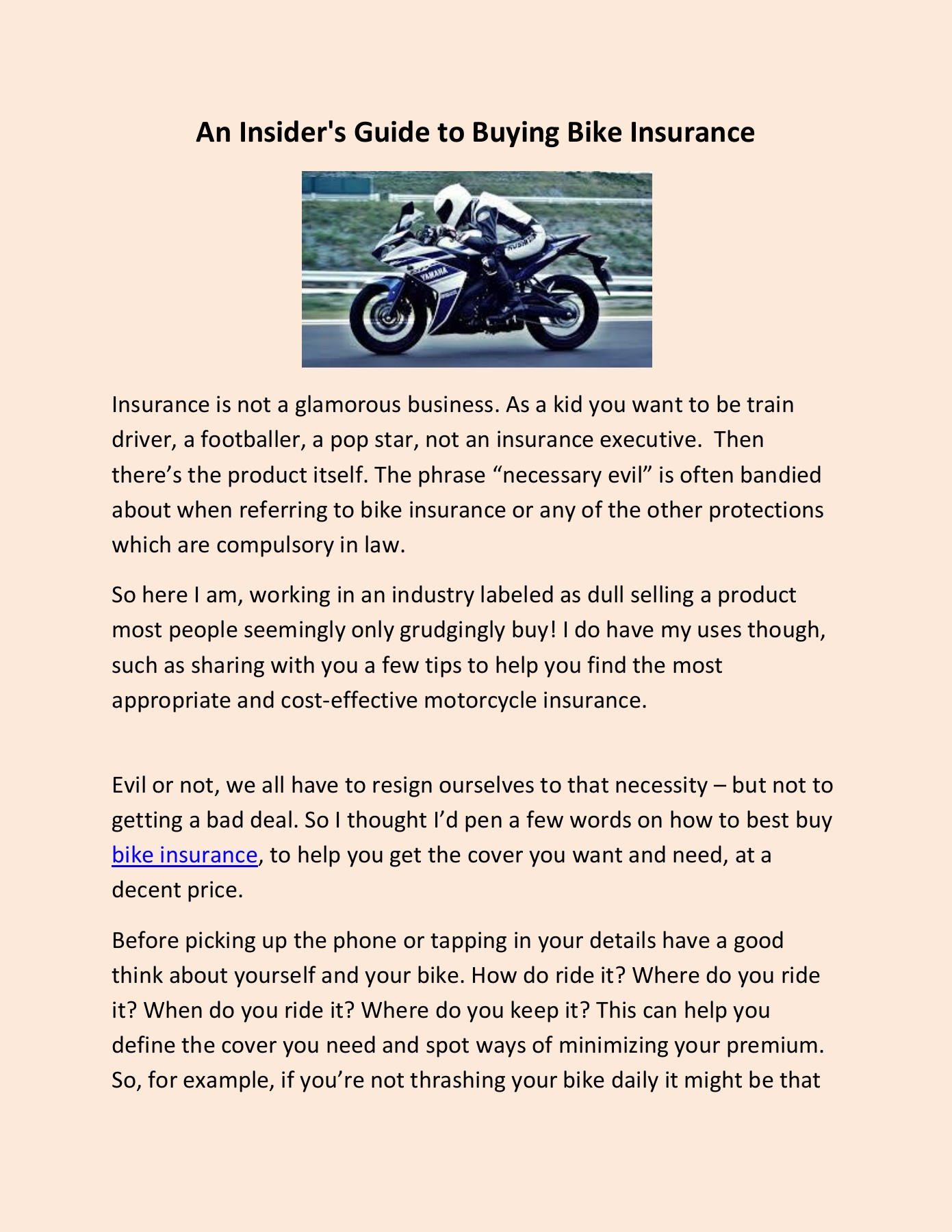 An Insiders Guide To Buying Bike Insurance Pages 1 2 with regard to measurements 1391 X 1800