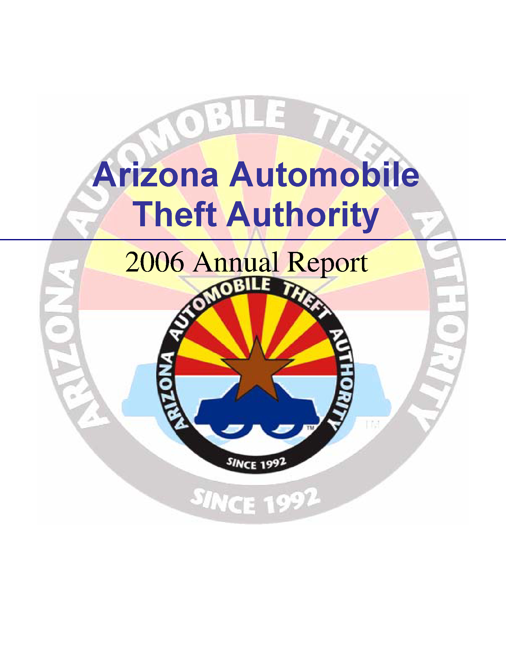 Annual Report Of The Arizona Automobile Theft Authority 2006 with regard to sizing 1700 X 2200