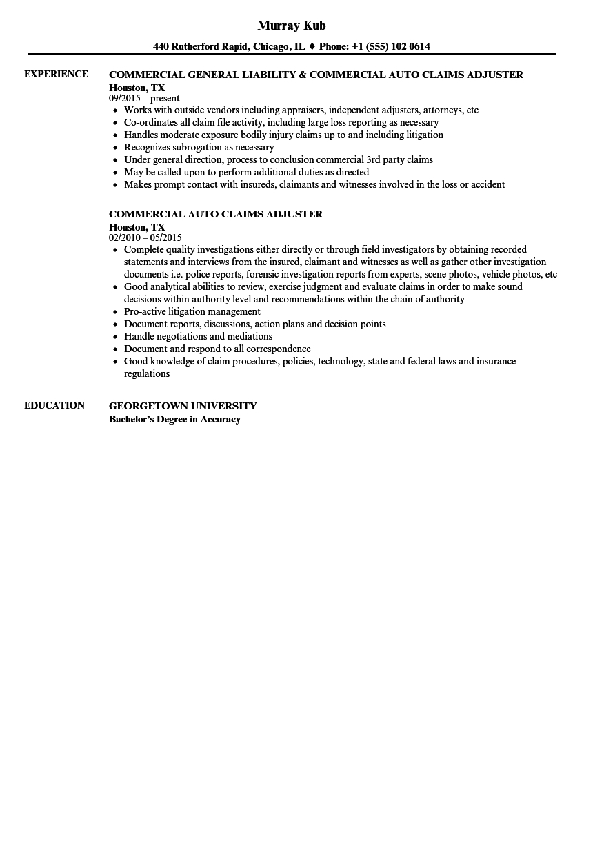 Auto Claims Adjuster Resume Samples Velvet Jobs for sizing 860 X 1240