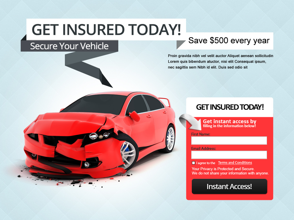 Auto Insurance Landing Page Design Mohammed Adnan On Dribbble for dimensions 1024 X 768