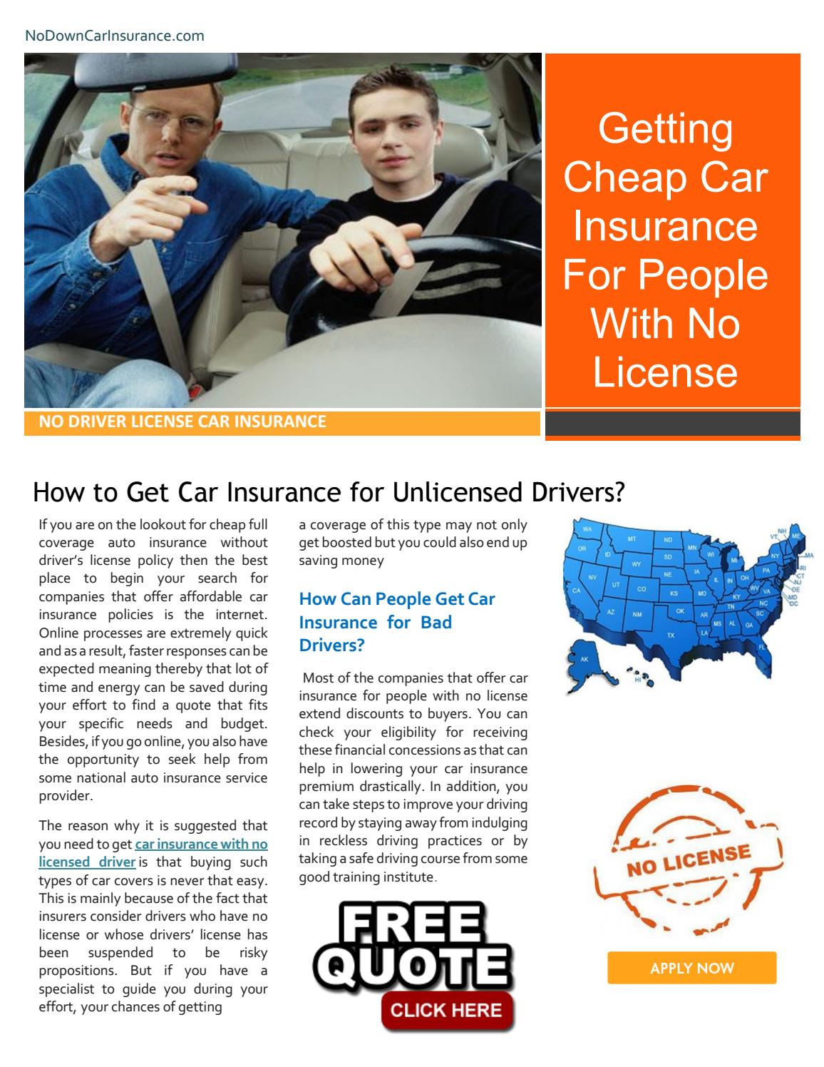 Auto Insurance No License Driver Nodowncarinsurance Issuu pertaining to measurements 1156 X 1496