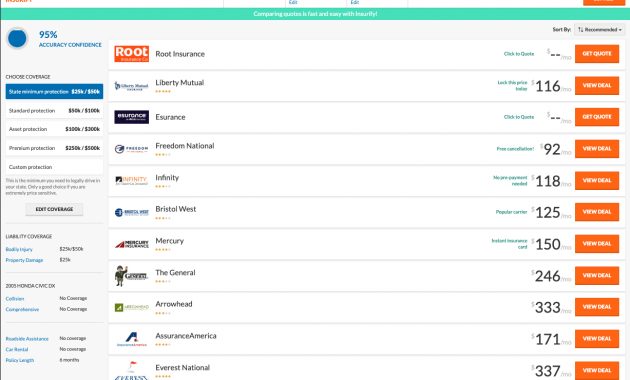 Auto Insurance Quotes Comparison Updated 2020 Insurify inside size 1227 X 769