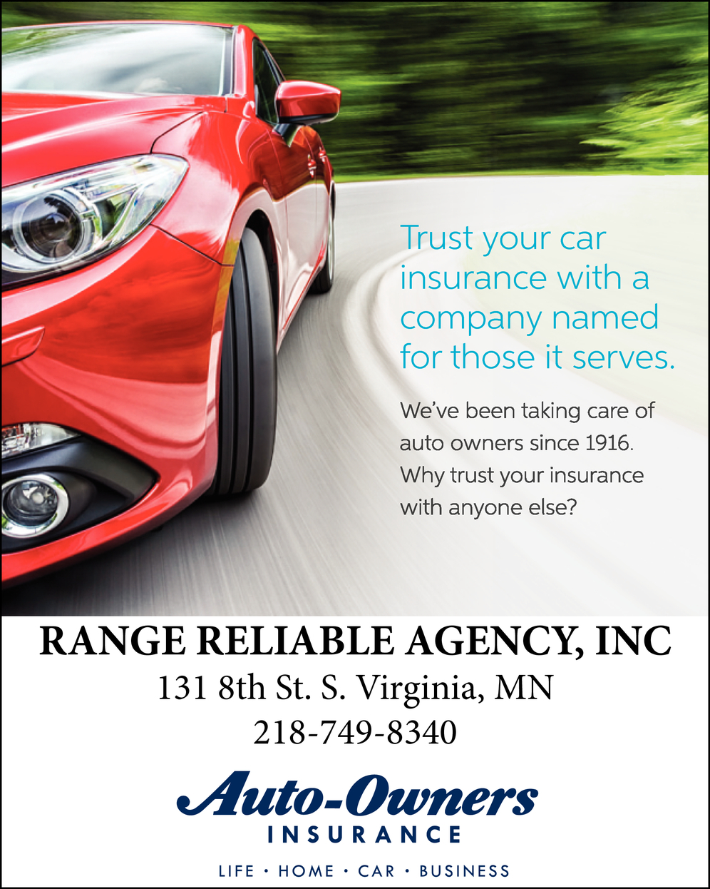 Auto Owners Insurance Range Reliable Agency Inc within sizing 996 X 1246