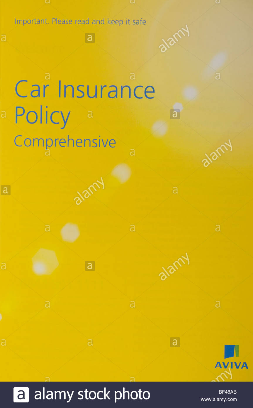 Aviva Car Insurance Policy Comprehensive Booklet Stock Photo with regard to dimensions 863 X 1390