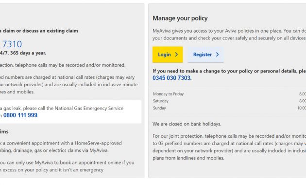 Aviva Insurance Phone Numbers Uk Customer Service Contact with size 1487 X 685