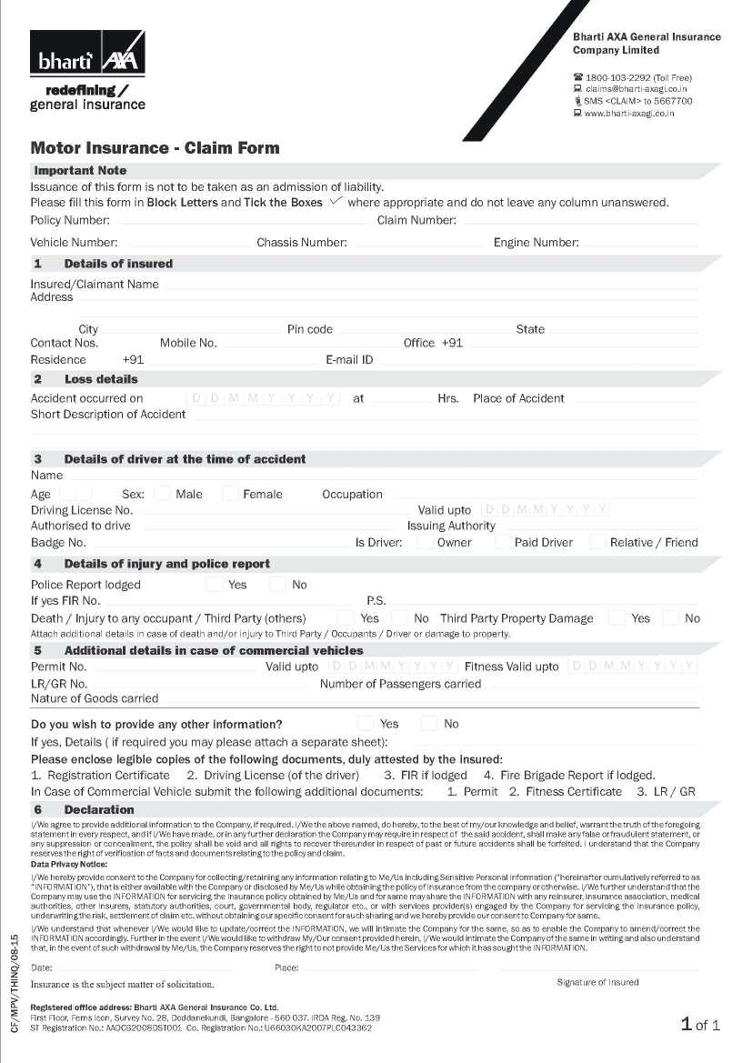 Bharti Axa Car Insurance Claim 2019 2020 2021 Studychacha regarding measurements 827 X 1169