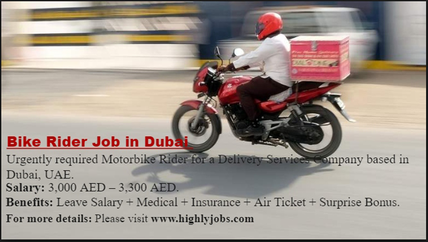 Bike Rider Job In Dubai Highlyjobs pertaining to sizing 1500 X 850