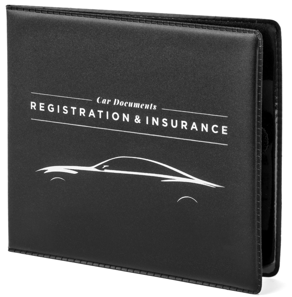 Black Pvc Leather Auto Car Truck Documents Insurance intended for dimensions 985 X 1000