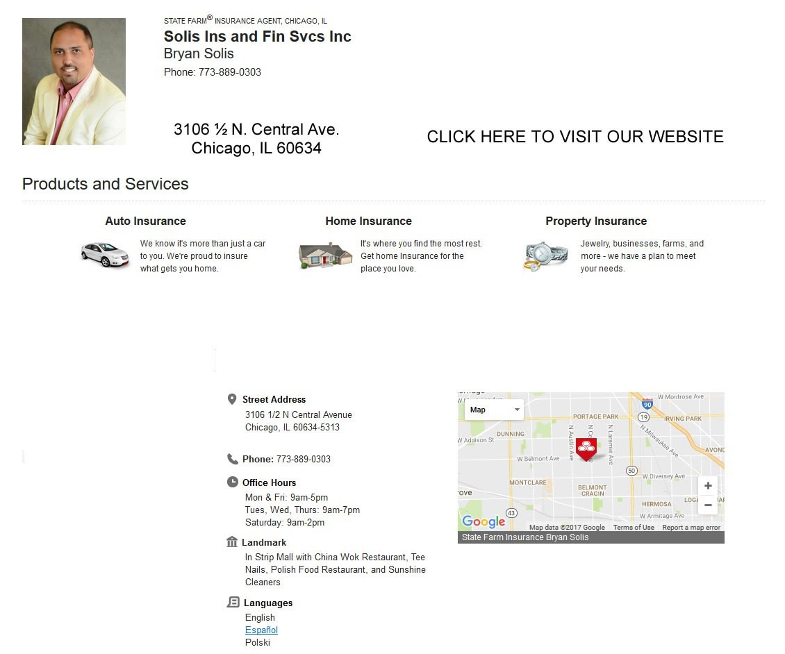 Bryan Solis State Farm Auto Insurance 60634 The Best with regard to proportions 1130 X 942