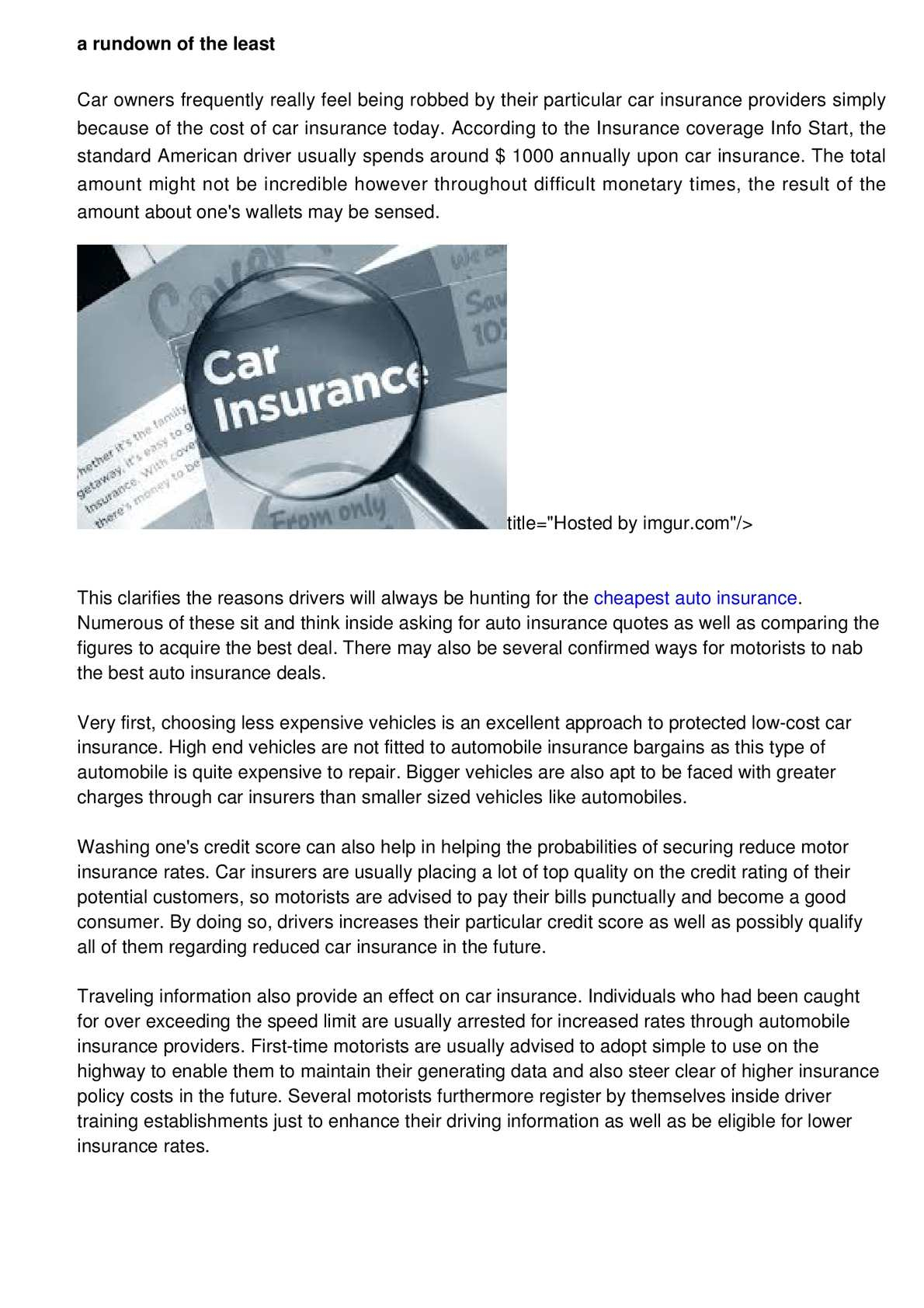 Calamo A Essentials Of The Lowest Priced Auto Insurance with regard to size 1190 X 1684