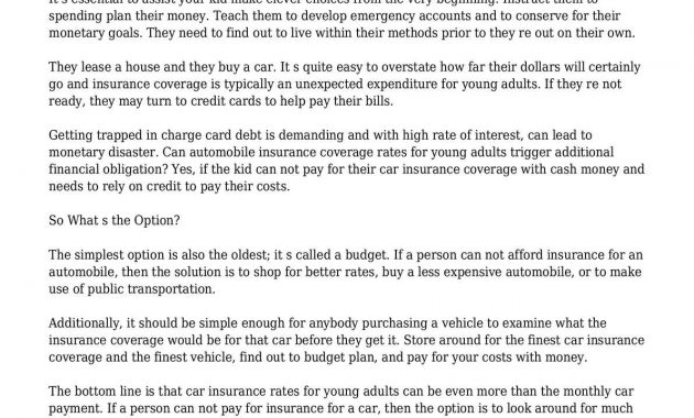 Calamo Car Insurance Coverage Rates For Young Person for proportions 1190 X 1682