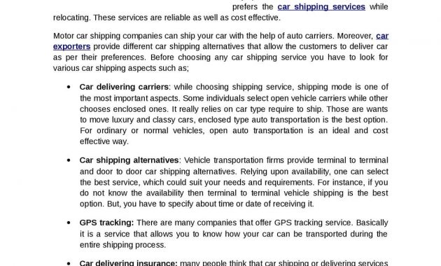 Calamo Different Car Shipping Options intended for size 1190 X 1684