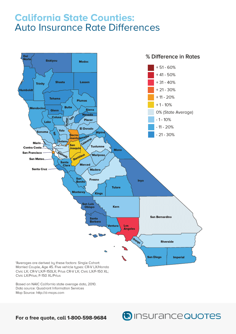 Californian Car Insurance Rates Vary Widely Across The State inside dimensions 800 X 1131